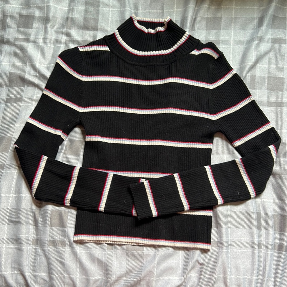 Long sleeve stripped turtle neck sweater